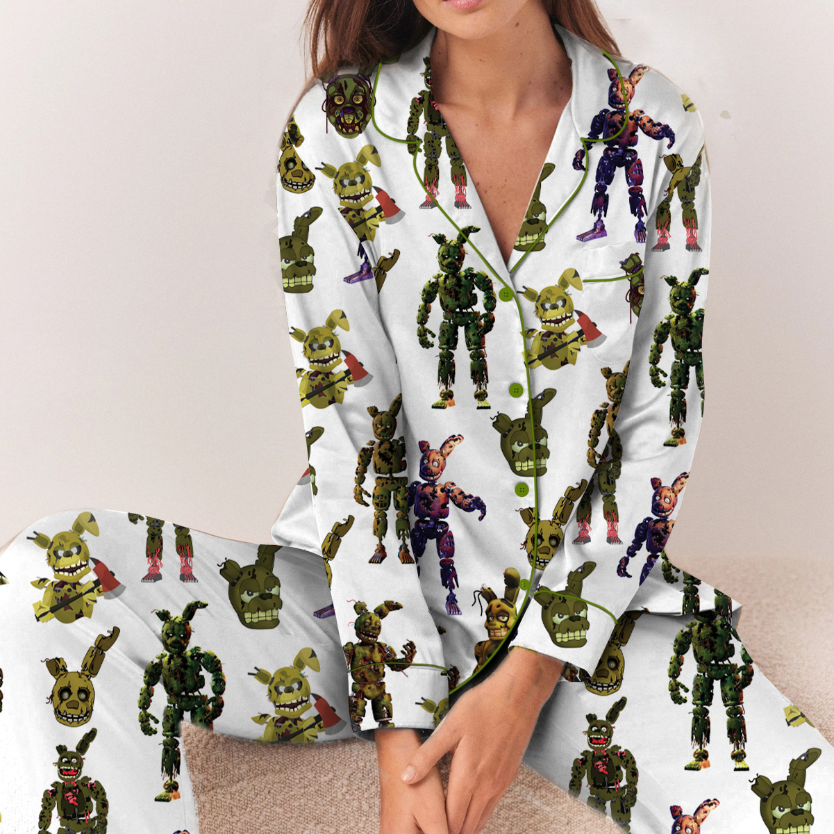 Limited Five Nights At Freddy's Vintage Pajamas Set Long - Image 3