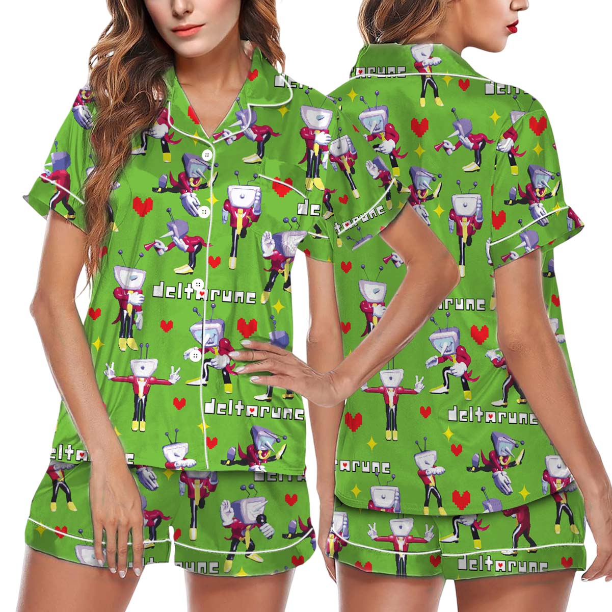 Tenna Deltarune Game Pajamas Set Short, It’s TV Time Meme PJM, Funny Tenna Fan Tee, DTG Video Game Shirt, Unisex Gamer Gift Shirt