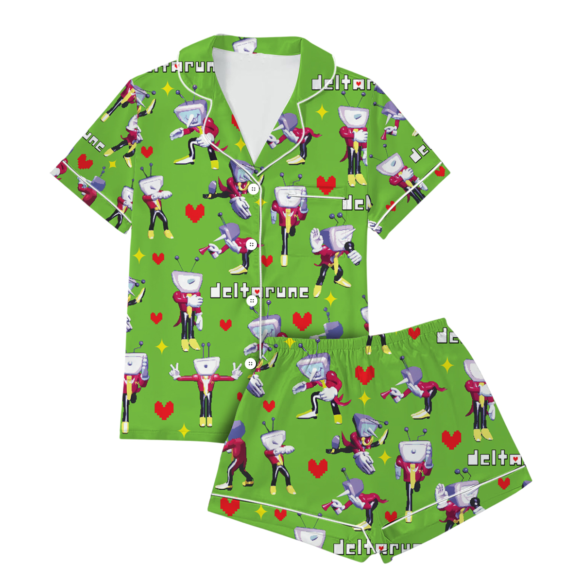 Tenna Deltarune Game Pajamas Set Short, It’s TV Time Meme PJM, Funny Tenna Fan Tee, DTG Video Game Shirt, Unisex Gamer Gift Shirt - Image 2