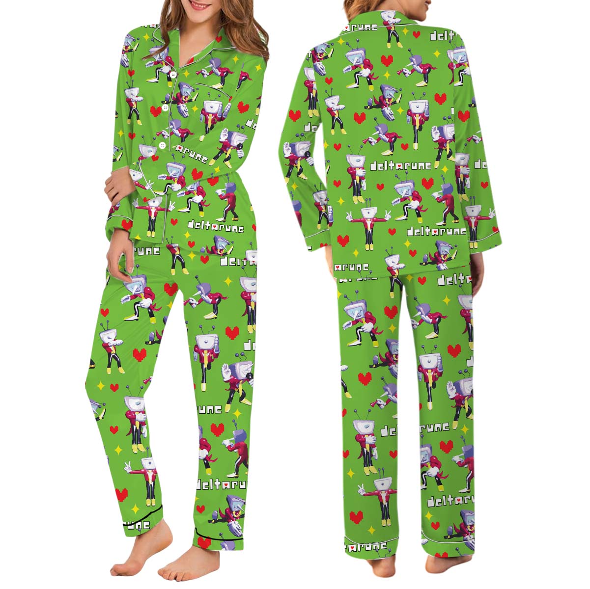 Tenna Deltarune Game Pajamas Set Long, It’s TV Time Meme PJM, Funny Tenna Fan Tee, DTG Video Game Shirt, Unisex Gamer Gift Shirt