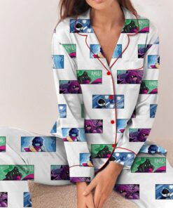 Alternative view of Deltarune Pixel Art Alpha Pajamas Set Long, Retro 8-Bit Style, Funny Gamer Gift, Geek Humor, Unisex Vintage Tee