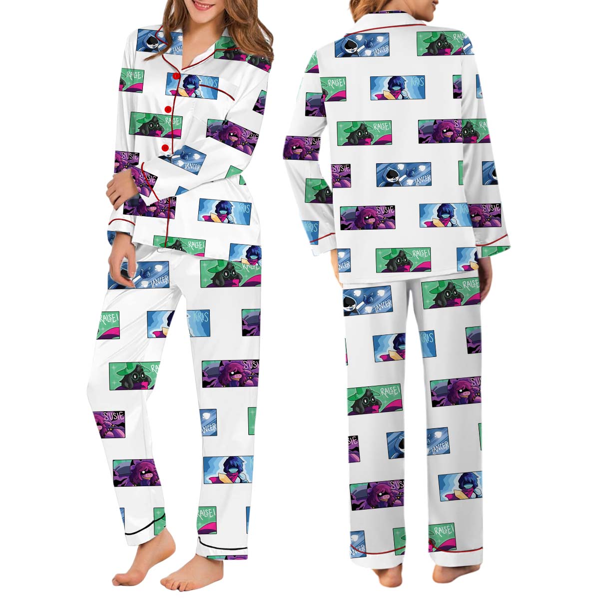 Deltarune Pixel Art Alpha Pajamas Set Long, Retro 8-Bit Style, Funny Gamer Gift, Geek Humor, Unisex Vintage Tee - Image 3