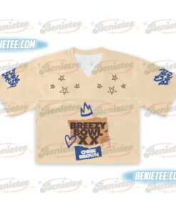 Alternative view of Vintage Breezy Bowl Croptop Football Jersey, Chris Brown Middle Finger Shirt, Concert 2025 Shirt