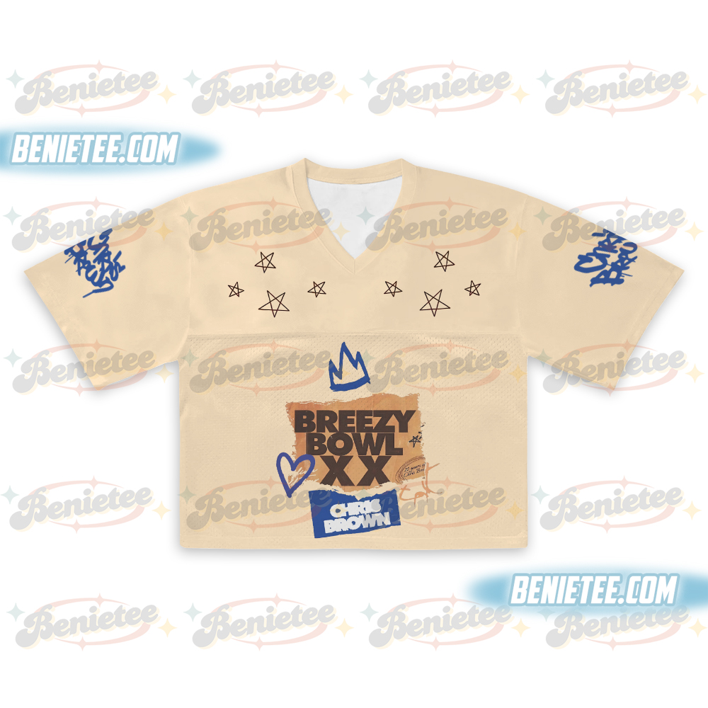 Vintage Breezy Bowl Croptop Football Jersey, Chris Brown Middle Finger Shirt, Concert 2025 Shirt - Image 2