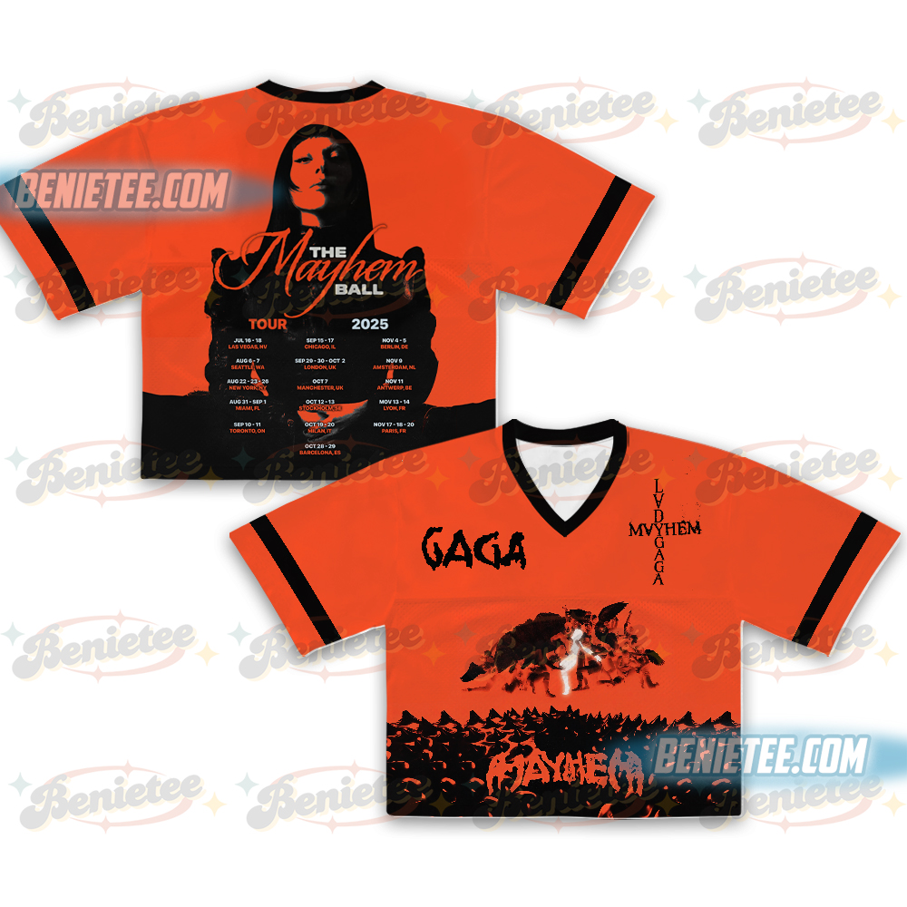 Mayhem Tour Football Jersey, Lady gaga Shirt, Pop Music Lover Shirt, Gift for Little Monster, Mayhem Shirt
