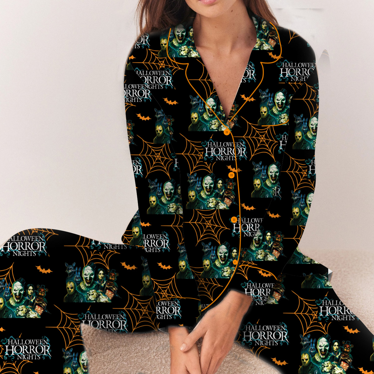 Halloween Horror Nights 2025 Terrifier Pajamas Set Long, Spooky PJM, Universal Horror Nights Cotton Apparel, Gift Ideas - Image 3