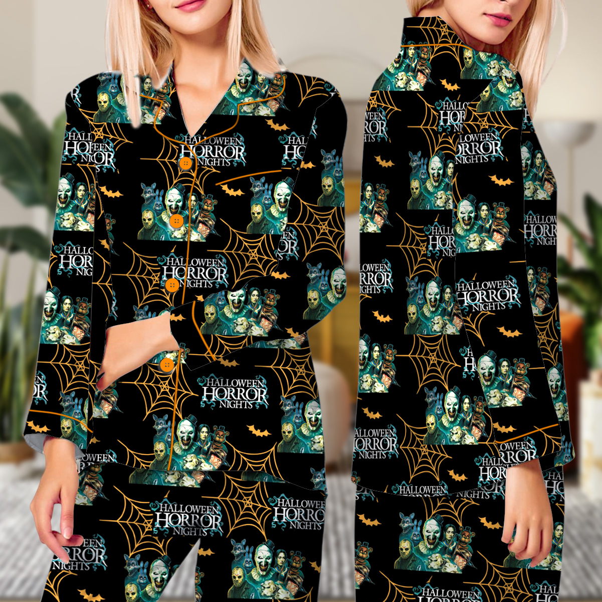 Halloween Horror Nights 2025 Terrifier Pajamas Set Long, Spooky PJM, Universal Horror Nights Cotton Apparel, Gift Ideas