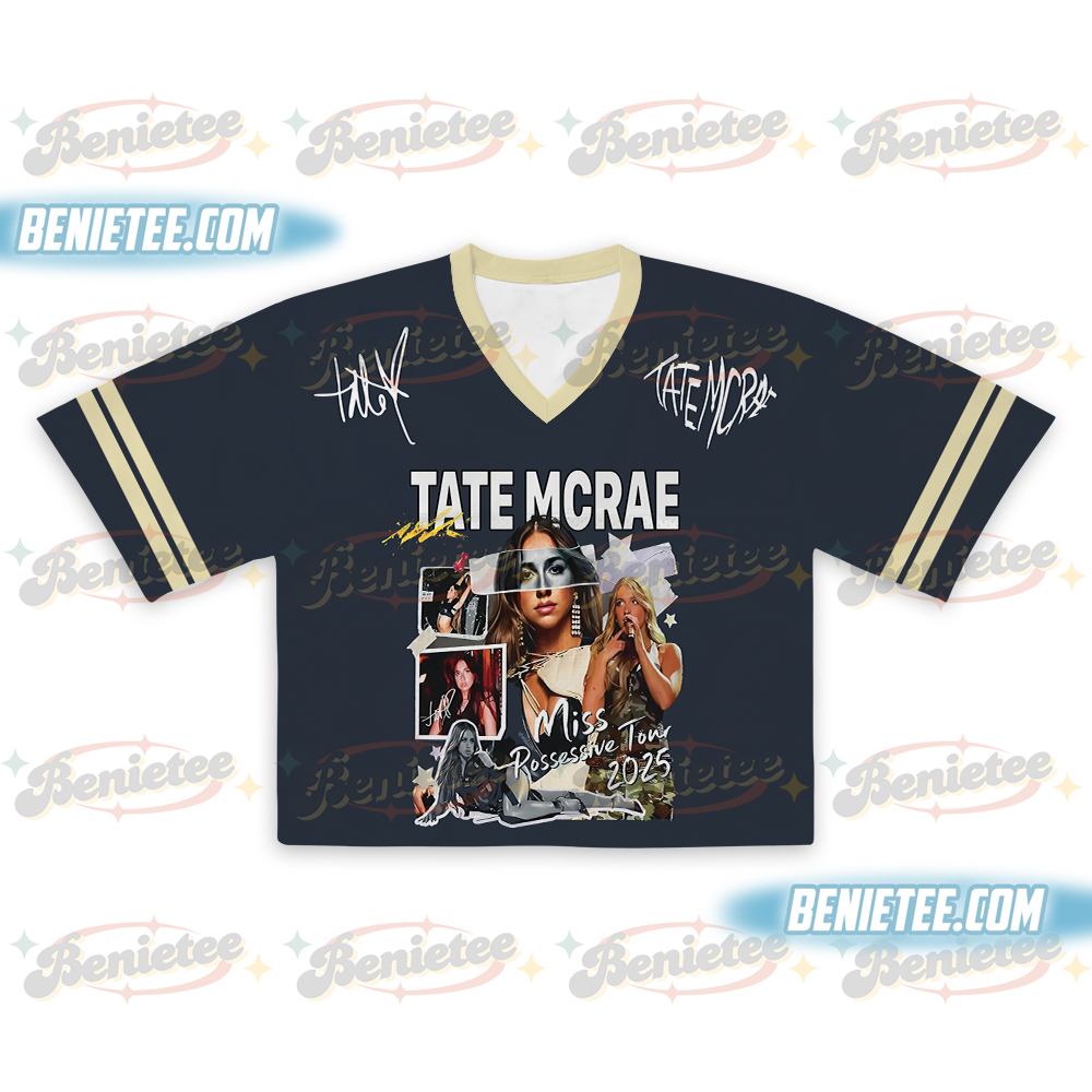 Tate McRae 2025 Concert Jersey, Miss Possessive Tour 2025 Crop top Football Jersey, Tate McRae Fan Gift Shirt, Tate McRae Merch, Tate McRae Graphic Tee - Image 2