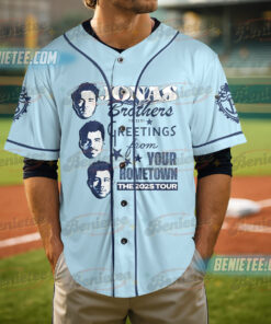 Alternative view of 20th Anniversary Of Jonas Baseball Jersey, Living The Dream Tour 2025 Jersey, Jonas Fan Merchandise Shirt, Vintage Jonas Brothers Tee