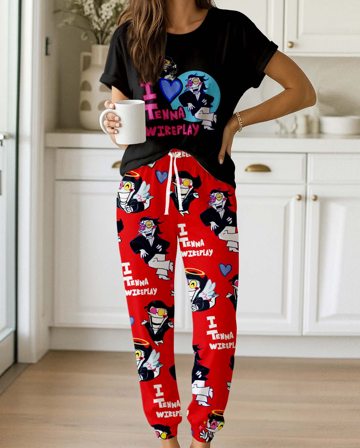 Spamton Pajama Set, Deltarune Inspired Sleepwear, Funny Chibi Print Lounge Set for Fans - Image 2