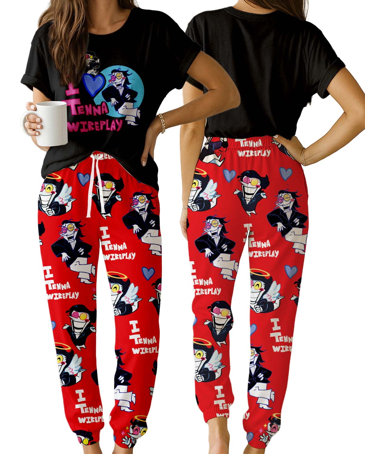 Spamton Pajama Set, Deltarune Inspired Sleepwear, Funny Chibi Print Lounge Set for Fans
