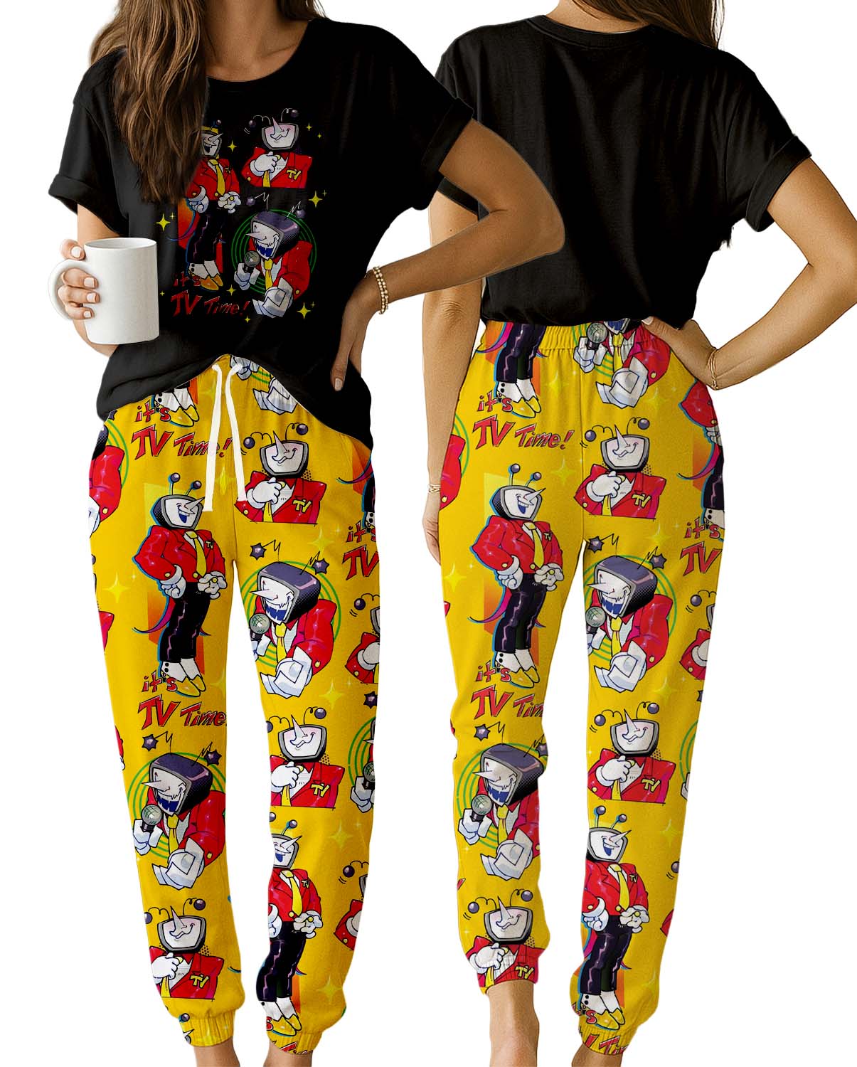 Tenna Deltarune Game Pajamas Set, It’s TV Time Meme Pajamas, Funny Tenna Fan Tee, DTG Video Game Shirt