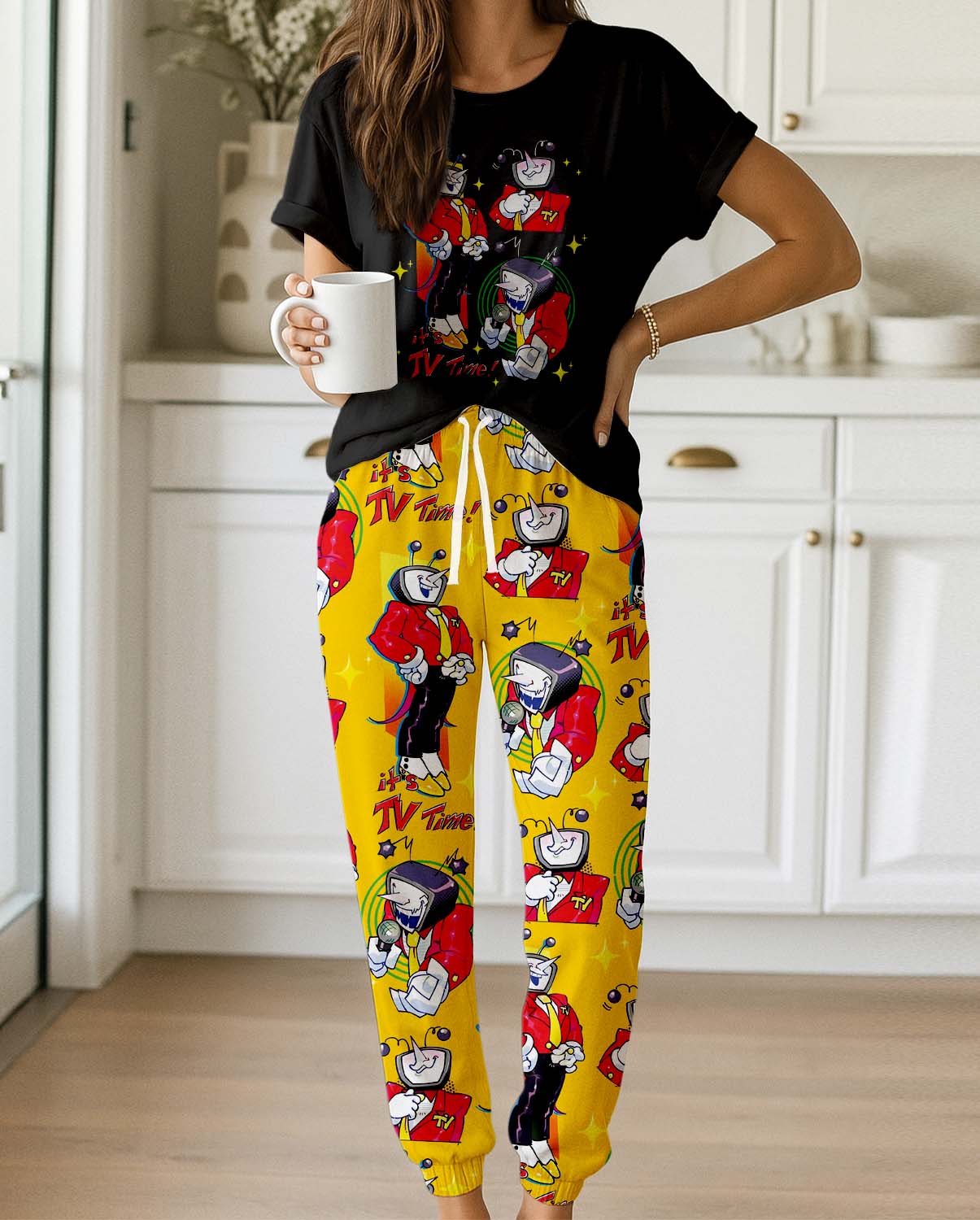 Tenna Deltarune Game Pajamas Set, It’s TV Time Meme Pajamas, Funny Tenna Fan Tee, DTG Video Game Shirt - Image 3