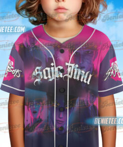 Alternative view of Kpop Demon Hunters Baseball Jersey, Jinu Dark version Tee, Huntrix tee , Sajaboys Jersey, Korean Style Graphic Shirt