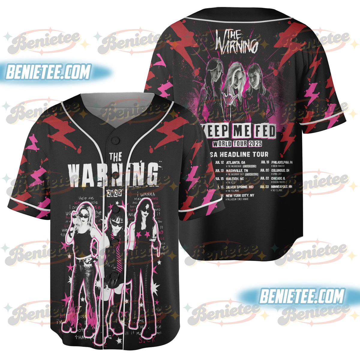 The Warning Tour 2025 Baseball Jersey , The warning Tour Jersey - Image 5
