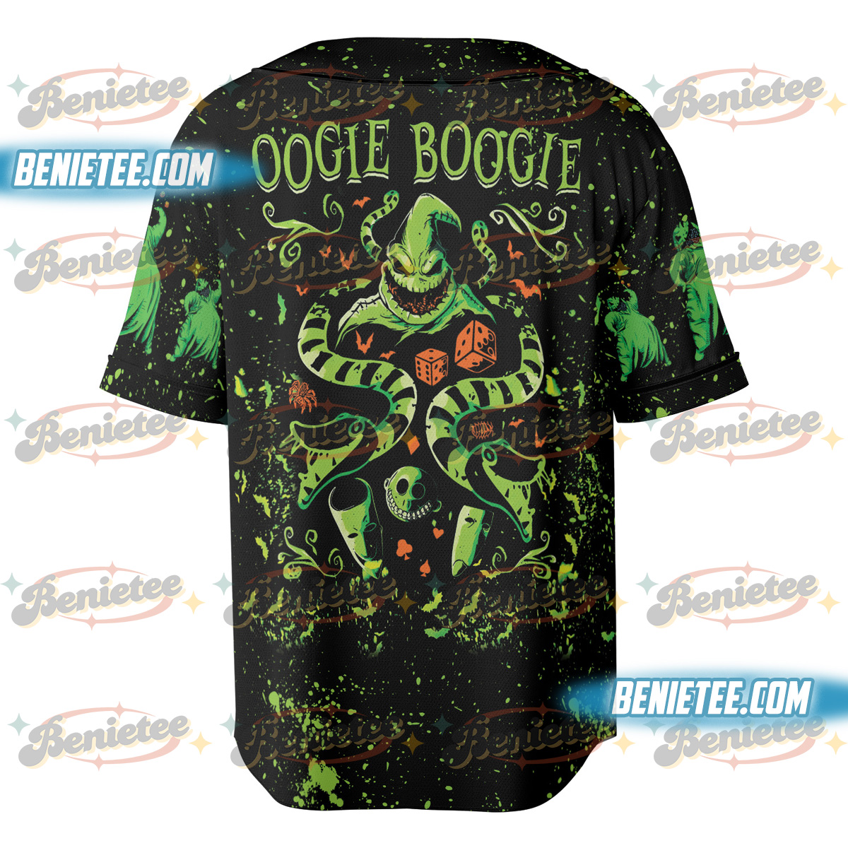 Oogie Boogie Jersey Shirt, Halloween Oogie Boogie Baseball Jersey Shirt, Nightmare Before Christmas Shirt, Horror Shirt, Halloween Gifts - Image 2