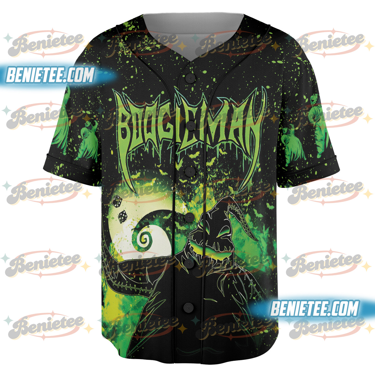 Oogie Boogie Jersey Shirt, Halloween Oogie Boogie Baseball Jersey Shirt, Nightmare Before Christmas Shirt, Horror Shirt, Halloween Gifts - Image 3