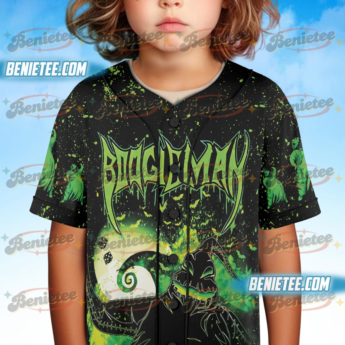 Oogie Boogie Jersey Shirt, Halloween Oogie Boogie Baseball Jersey Shirt, Nightmare Before Christmas Shirt, Horror Shirt, Halloween Gifts - Image 4