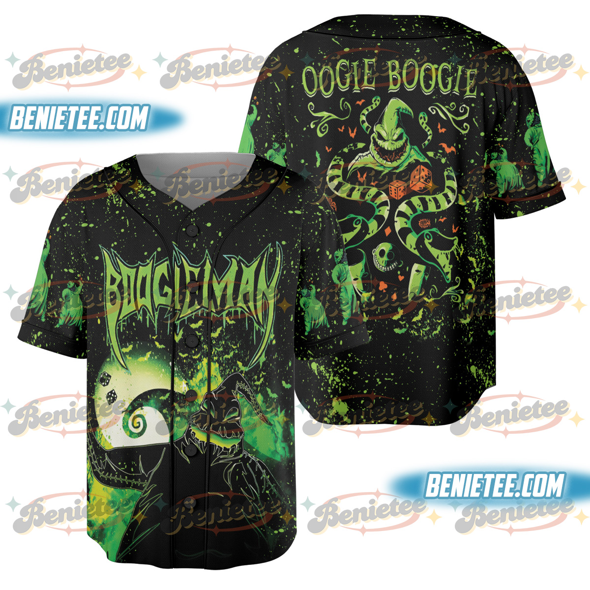 Oogie Boogie Jersey Shirt, Halloween Oogie Boogie Baseball Jersey Shirt, Nightmare Before Christmas Shirt, Horror Shirt, Halloween Gifts - Image 5