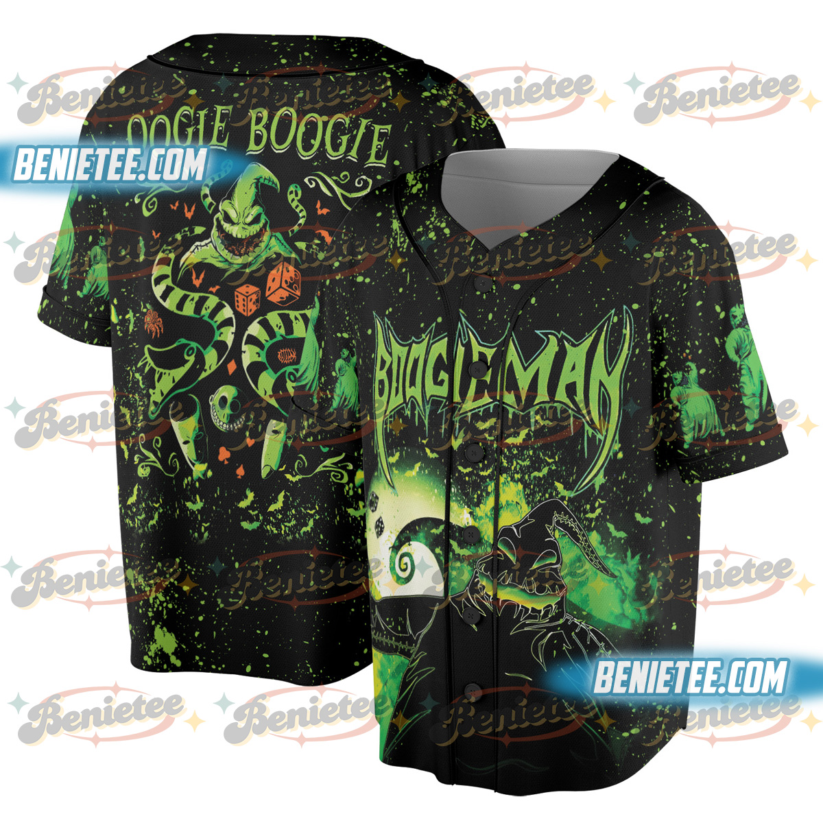 Oogie Boogie Jersey Shirt, Halloween Oogie Boogie Baseball Jersey Shirt, Nightmare Before Christmas Shirt, Horror Shirt, Halloween Gifts