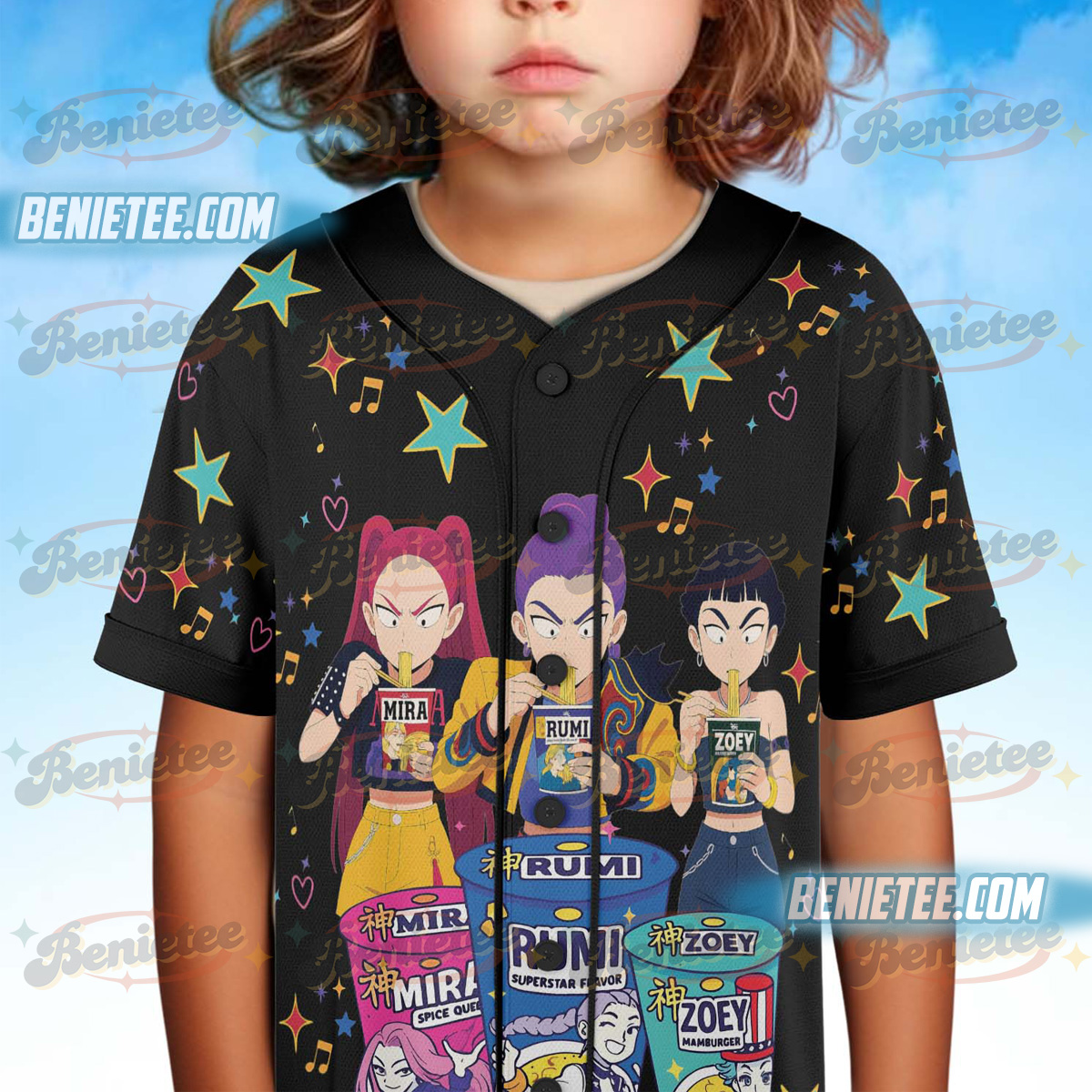 KPDH Ramyeon Baseball Jersey Shirt, Demon Hunter Movie Inspired Noodle Jersey, Cool Korea Inspired Apparel - Image 2