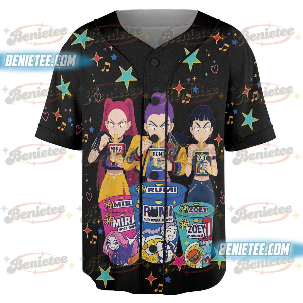 KPDH Ramyeon Baseball Jersey Shirt, Demon Hunter Movie Inspired Noodle Jersey, Cool Korea Inspired Apparel - Image 4