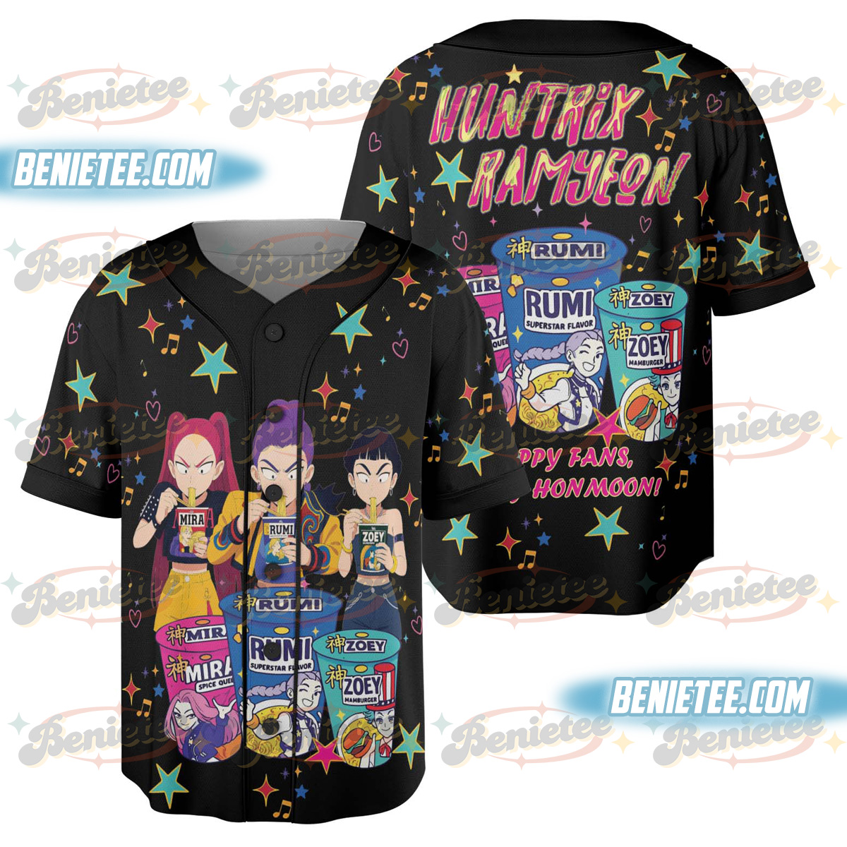 KPDH Ramyeon Baseball Jersey Shirt, Demon Hunter Movie Inspired Noodle Jersey, Cool Korea Inspired Apparel - Image 5