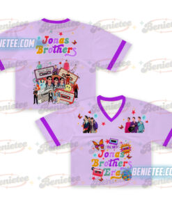 Vintage Jonas Brothers Football Jersey Croptop, Retro 90s Tee, Unisex Concert Fan Shirt, Y2K Band Gift