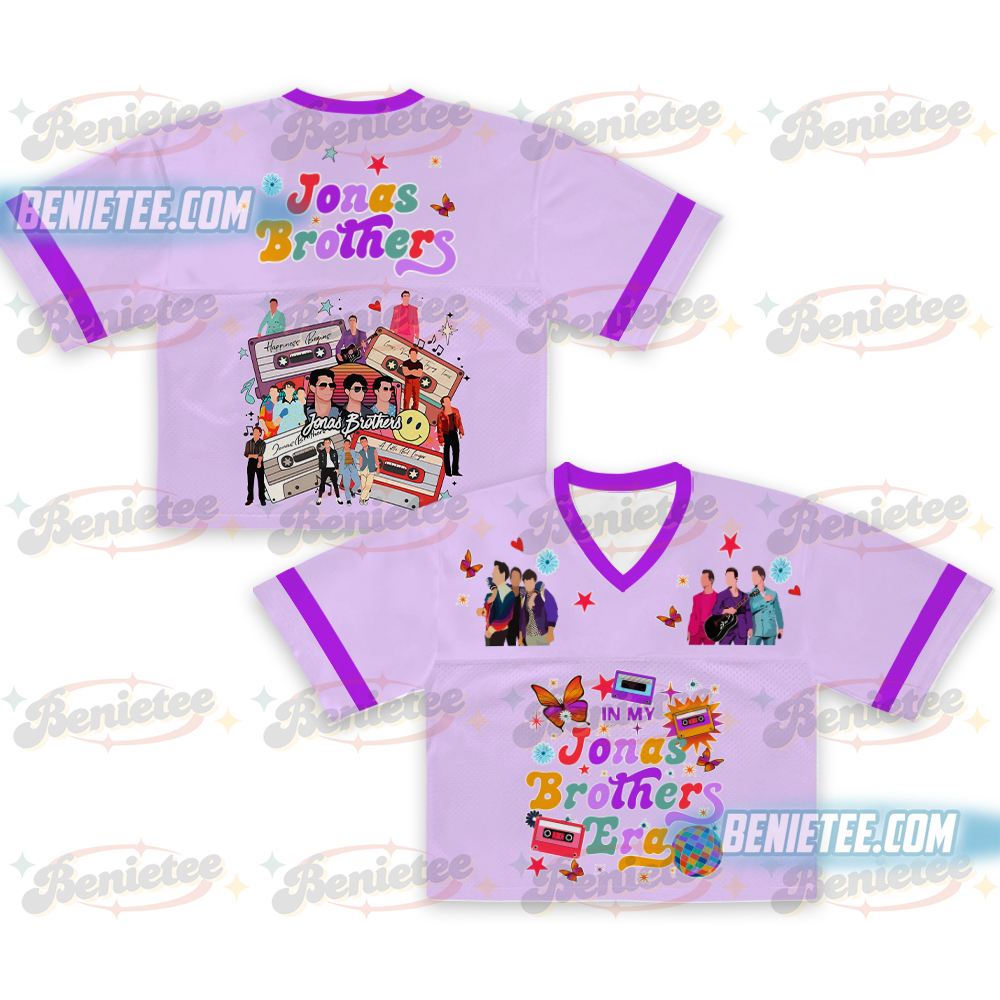 Vintage Jonas Brothers Football Jersey Croptop, Retro 90s Tee, Unisex Concert Fan Shirt, Y2K Band Gift
