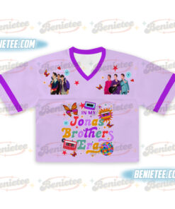 Alternative view of Vintage Jonas Brothers Football Jersey Croptop, Retro 90s Tee, Unisex Concert Fan Shirt, Y2K Band Gift