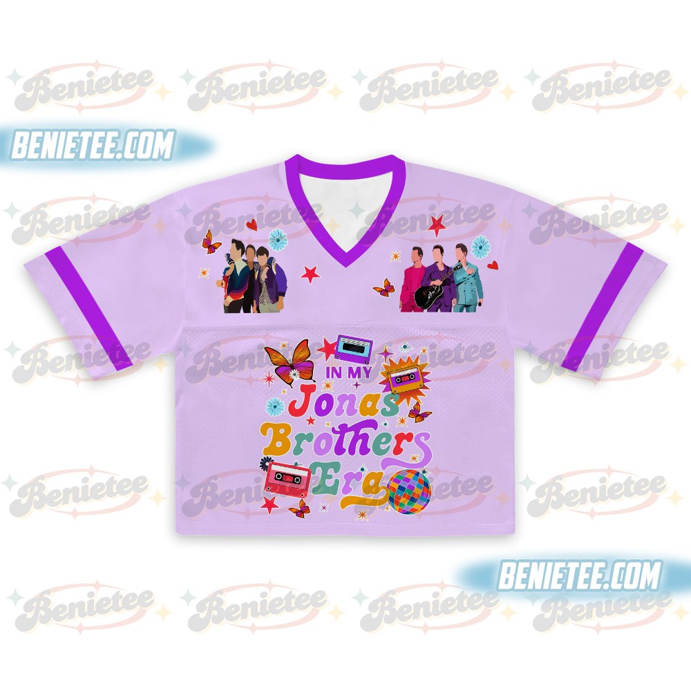 Vintage Jonas Brothers Football Jersey Croptop, Retro 90s Tee, Unisex Concert Fan Shirt, Y2K Band Gift - Image 2
