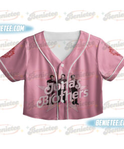 Alternative view of Jonas Brothers Floral Tape Baseball Jersey Croptop, Retro Cassette Album Tee, Boy Band Graphic Shirt