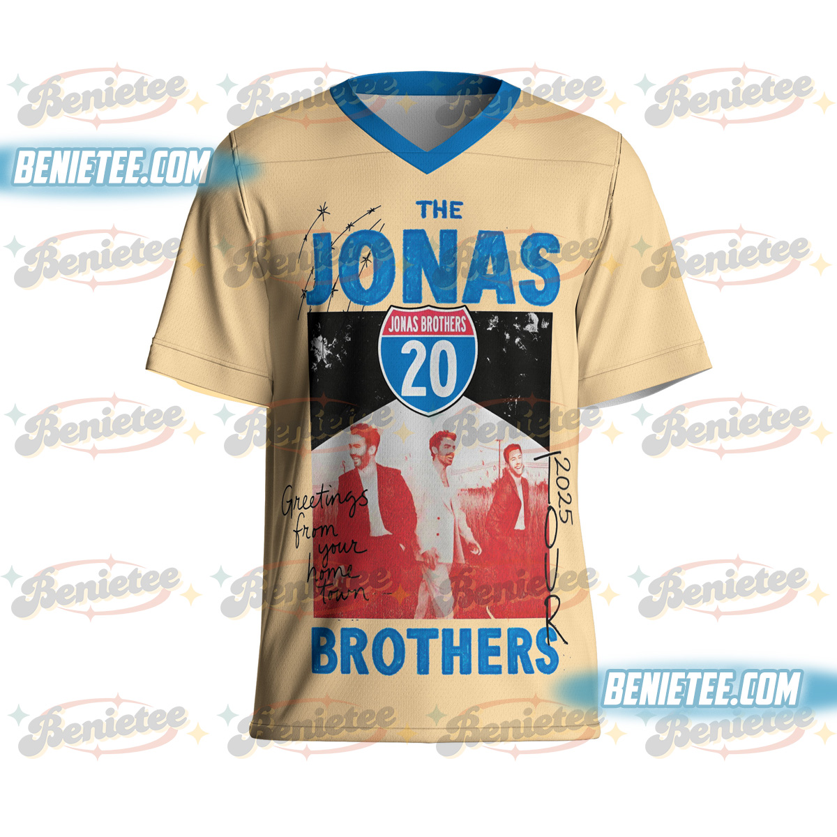 Vintage Style Jonas Brothers Concert Football Jersey - Image 3