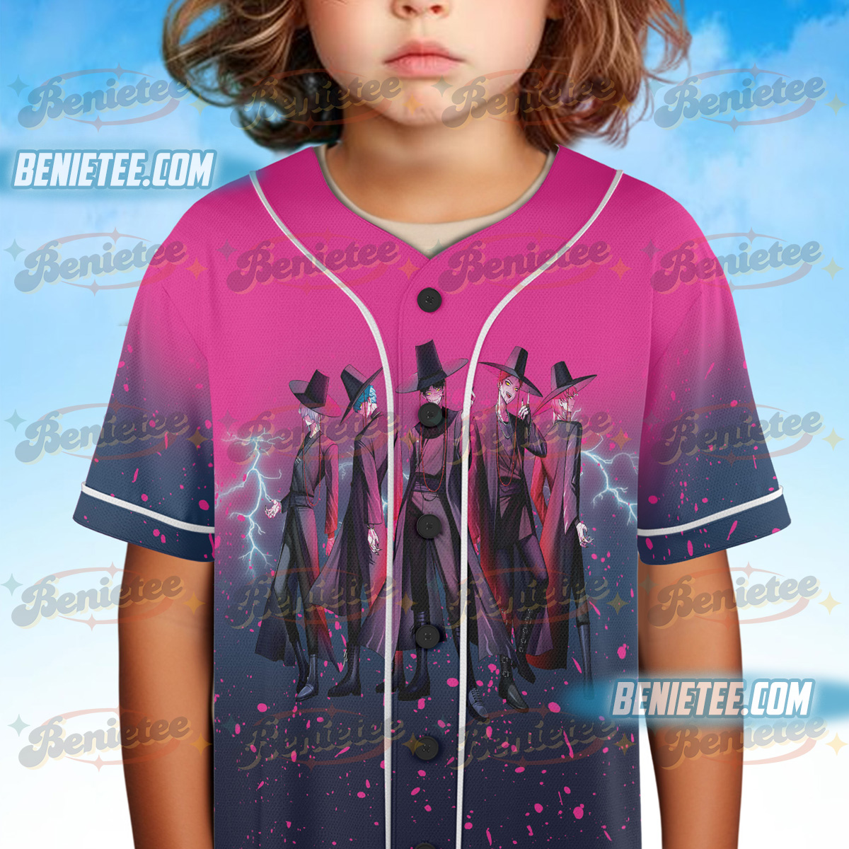 Kpop Demon Hunters Baseball Jersey, Jinu Dark version Jersey - Image 3