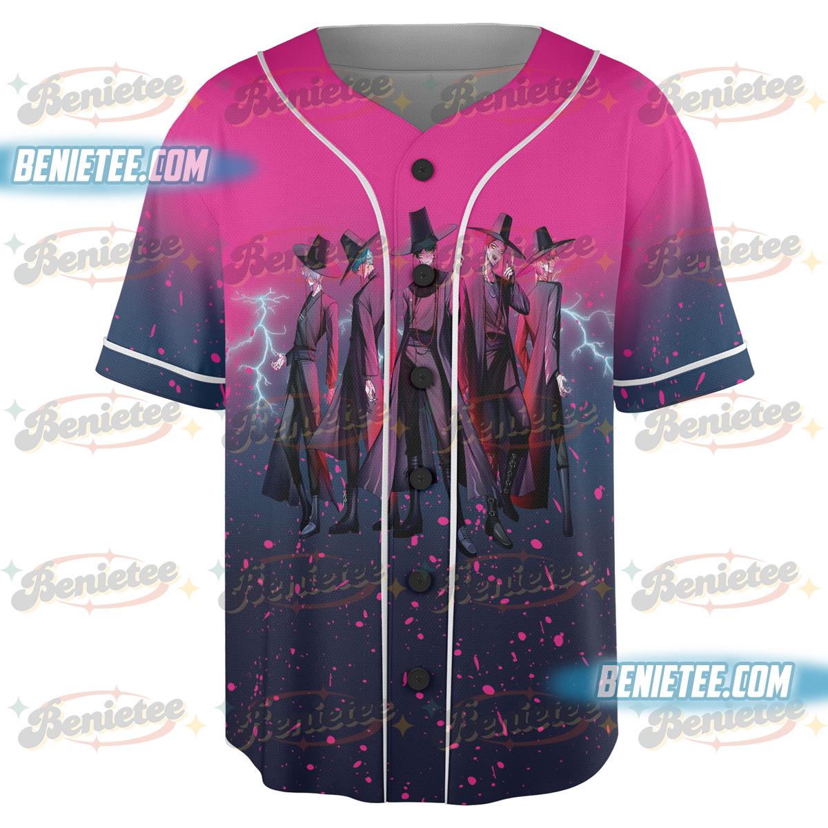 Kpop Demon Hunters Baseball Jersey, Jinu Dark version Jersey - Image 4