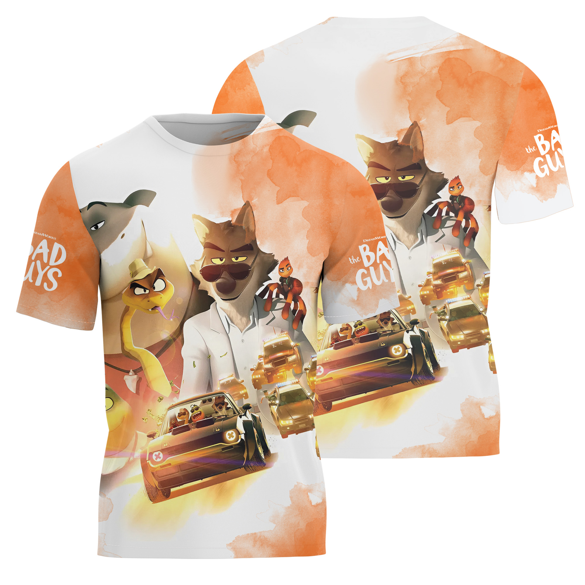 The Bad Guys Mr Wolf and Mr Snake T-Shirt 3D - Image 3