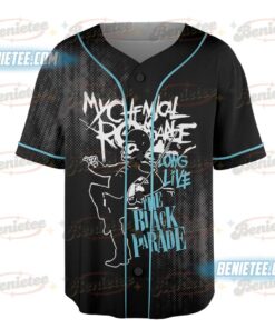 Alternative view of Vintage My Chemical Romance Baseball Jersey, 2025 Black Parade Tour MCR Band