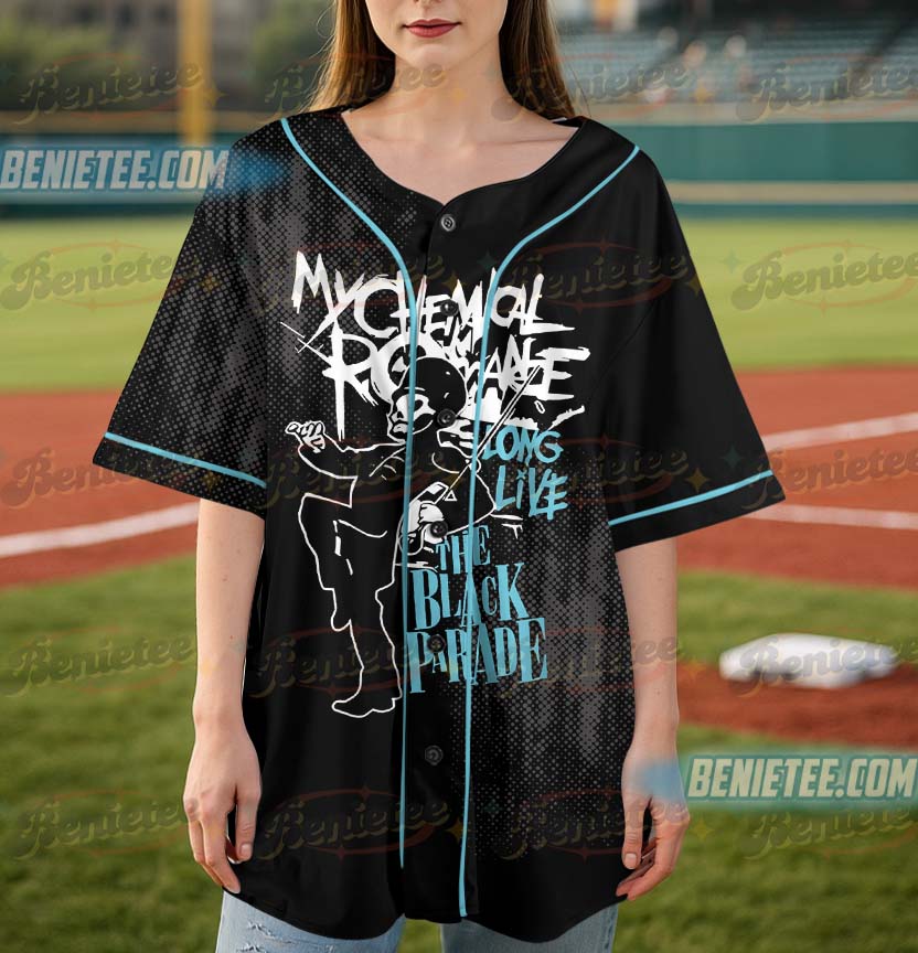 Vintage My Chemical Romance Baseball Jersey, 2025 Black Parade Tour MCR Band - Image 4