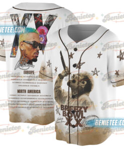 Chris Brown Breezy Bowl Baseball Jersey, Personalized Chris Brown Tour Jersey, Breezy Bowl XX 2025 Shirt