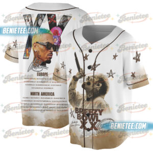 Chris Brown Breezy Bowl Baseball Jersey, Personalized Chris Brown Tour Jersey, Breezy Bowl XX 2025 Shirt
