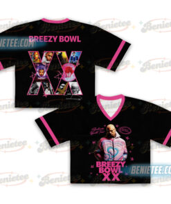Chris Brown Tour Crop Top Football Jersey, Custom Breezy Bowl 2025 Shirt, R&B Concert Merch, Unisex Fan Gift