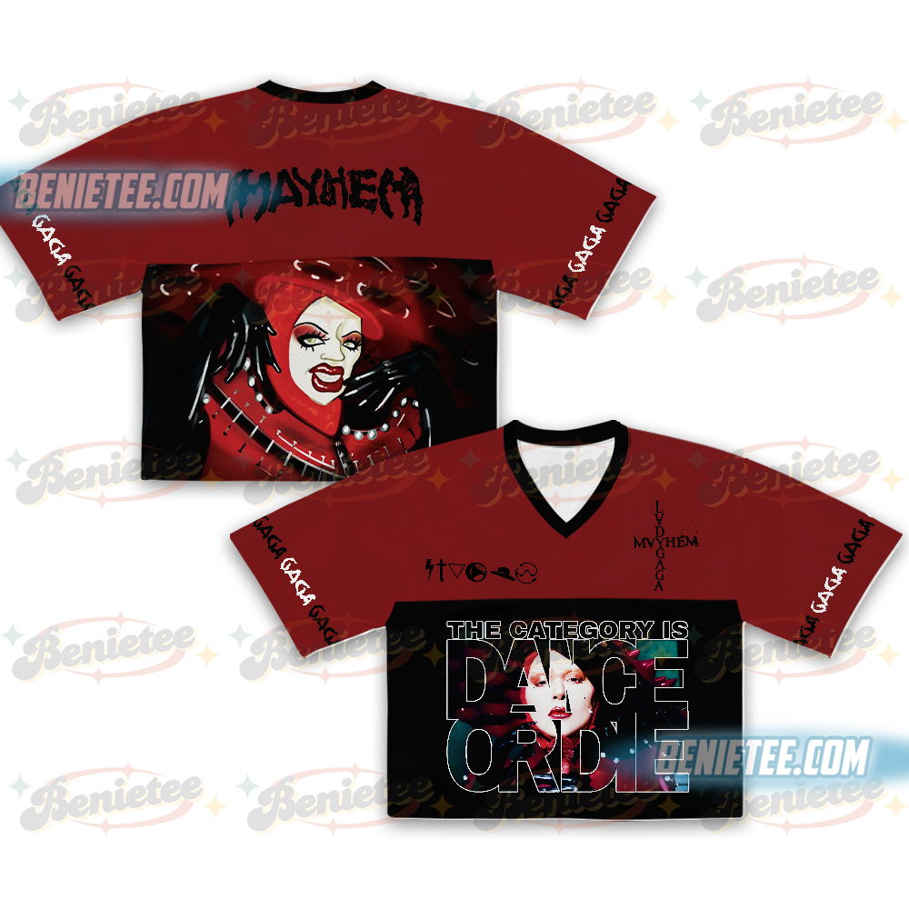 Lady Gaga The Mayhem Ball Tour Croptop Football Jersey, Concert 2025 Jersey