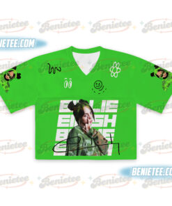 Alternative view of Billie Eilish Tour Crop Top Football JErsey, Concert Tee Hit Me Hard And Soft US Fall 2025 Music Jersey