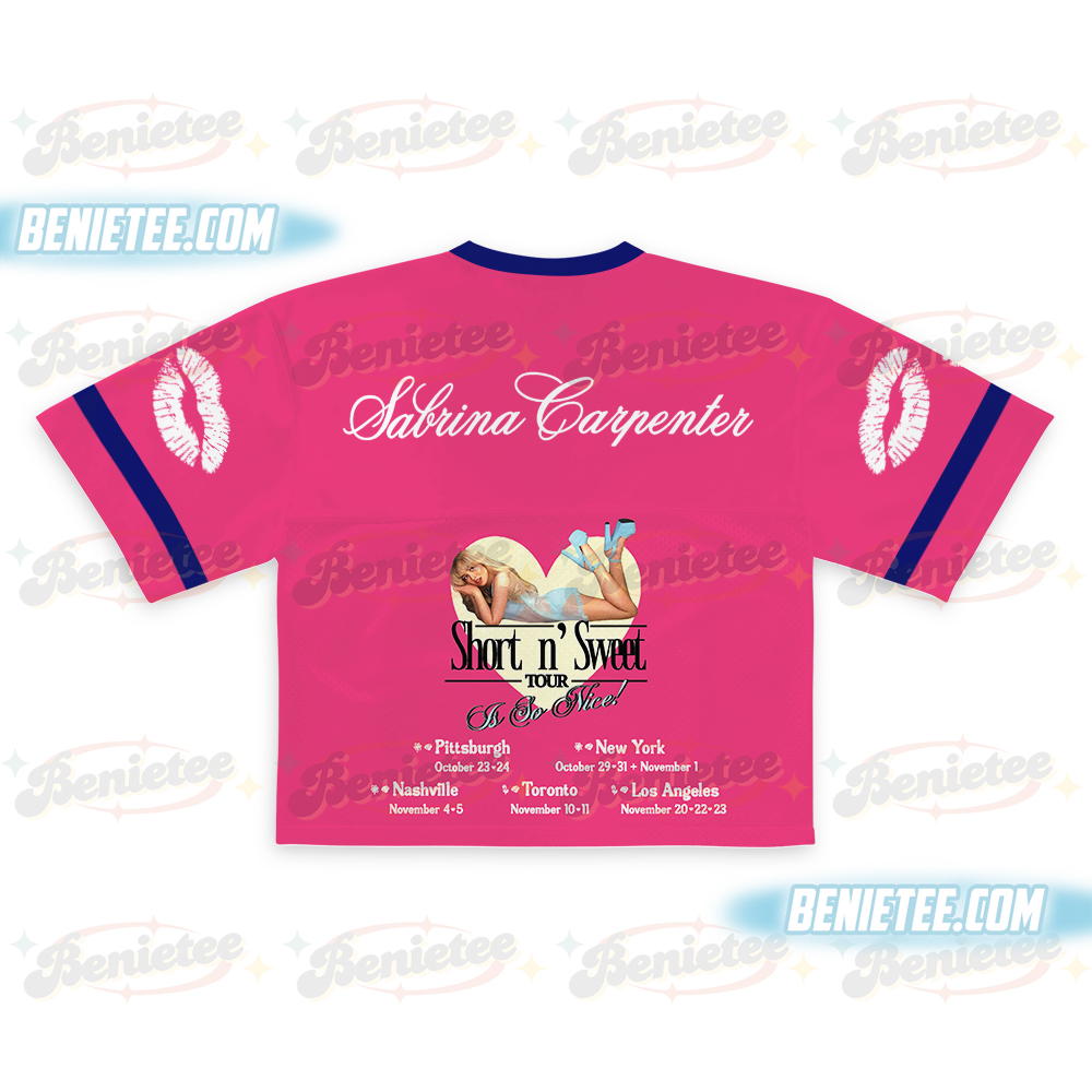 Sabrina Carpenter Pop Crop top Football Jersey Full Mesh, Sabrina Carpenter 2025 Tour Jersey - Image 3