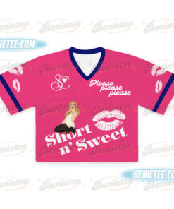 Alternative view of Sabrina Carpenter Pop Crop top Football Jersey Full Mesh, Sabrina Carpenter 2025 Tour Jersey