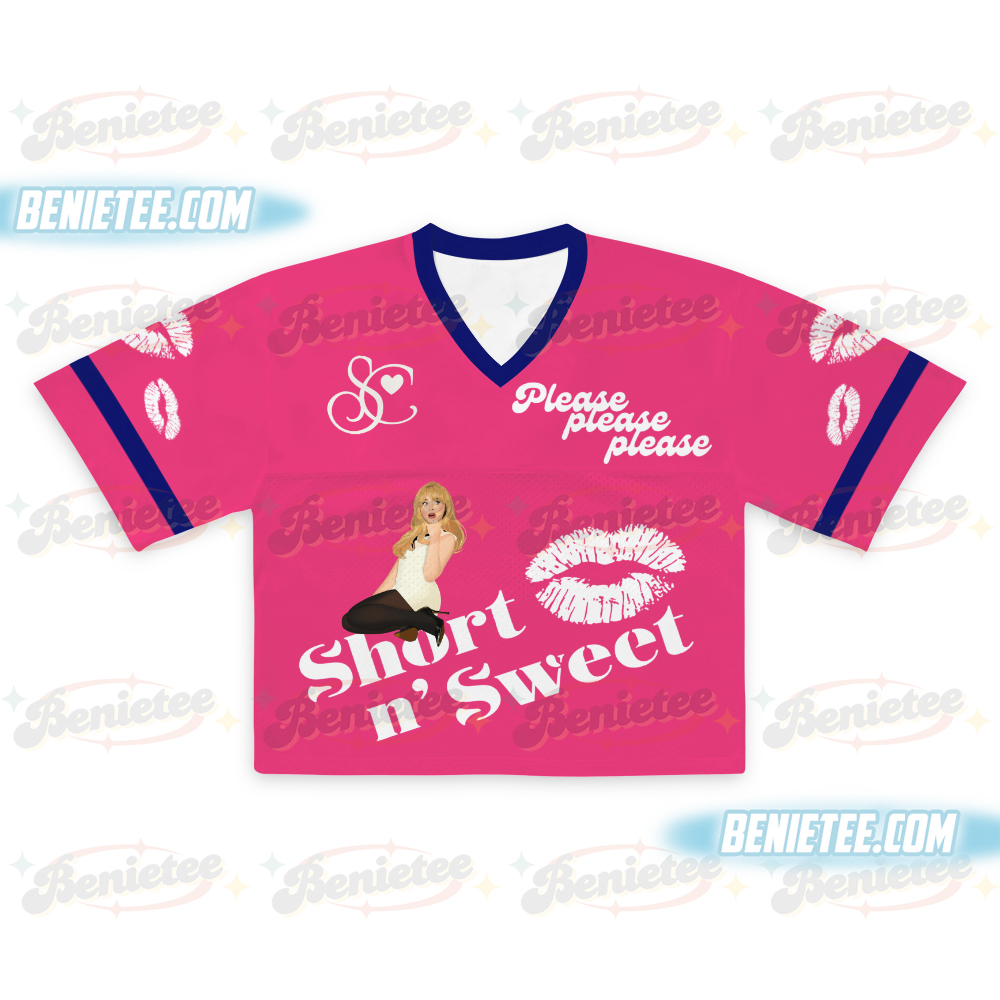 Sabrina Carpenter Pop Crop top Football Jersey Full Mesh, Sabrina Carpenter 2025 Tour Jersey - Image 2