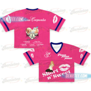 Sabrina Carpenter Pop Crop top Football Jersey Full Mesh, Sabrina Carpenter 2025 Tour Jersey