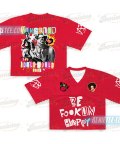 Yungblud 2025 Concert Crop top Football Jersey Full Mesh, 2025 Yungblud Idols World Tour Shirt