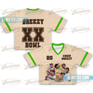 Personalized Chris Brown 2025 Crop top Football Jersey Full Mesh, Breezy Bowl XX Concert 2025
