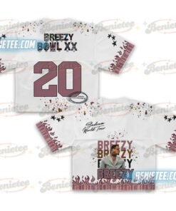 Alternative view of Retro Chris Brown Football Jersey Croptop And Tumbler , Concert outfit, Chris Breezy Set